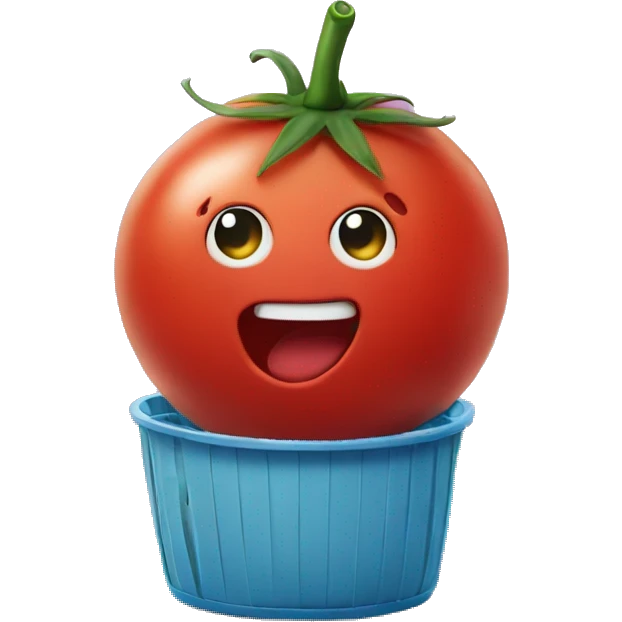 Tomato having a party emoji