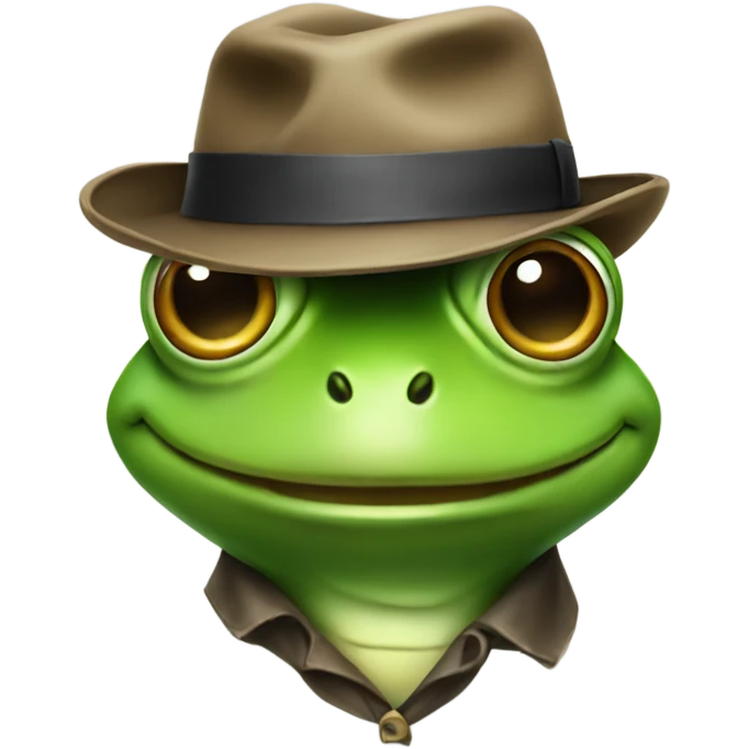 Frog wearing a fedora emoji