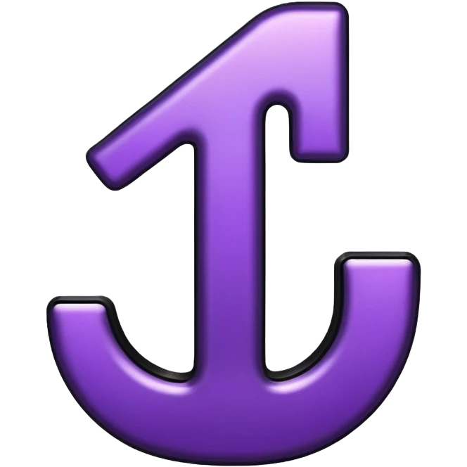 number 1 black and purple emoji