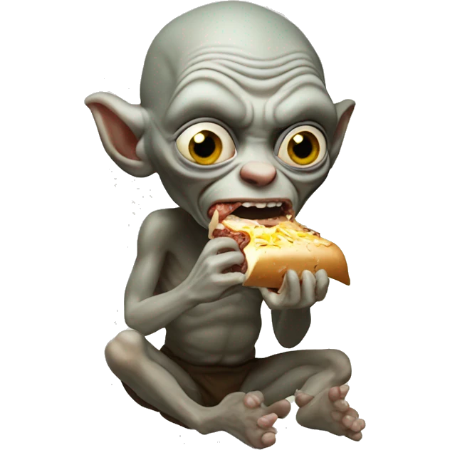 Gollum eating cheesesteak  emoji