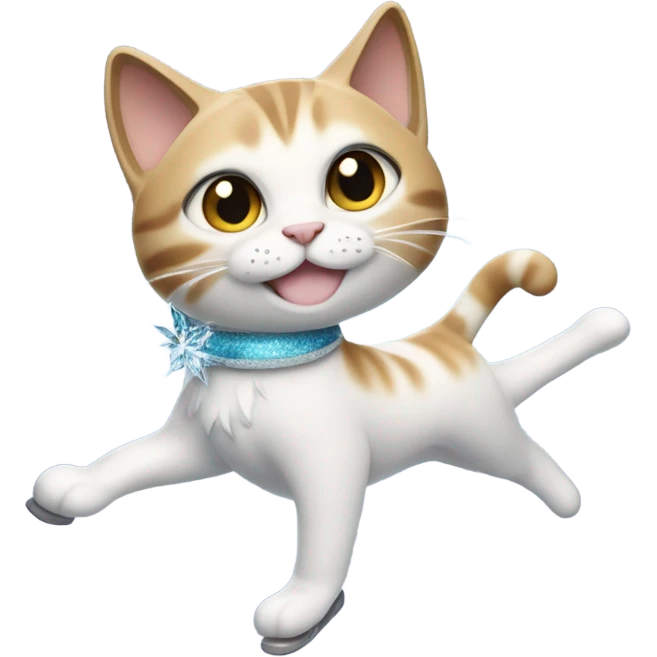Cat ice skating emoji