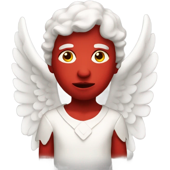Angel with red face emoji