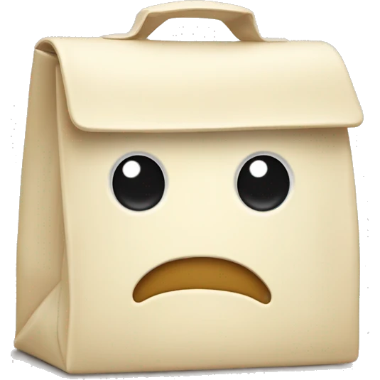 Cream colored lunchbag emoji