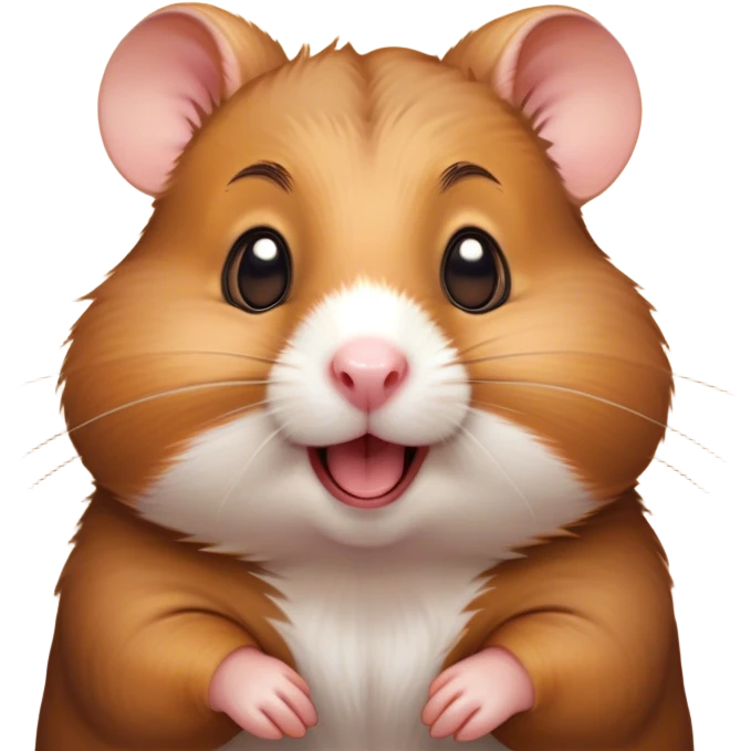 Cinematic Comical Brown Hamster Portrait Emoji, Head tilted dramatically with an exaggeratedly amused expression, featuring a striking rich brown fur with a playful shine, wide, expressive dark eyes filled with humorous disbelief, Simplified yet hilariously expressive features, highly detailed, glowing with a slightly sassy glow, high shine, dramatic yet playful, stylized with an air of cheeky mischief, bright and endearing, soft glowing outline, capturing the essence of a spirited and over-the-top hamster, so meme-worthy it feels like it could side-eye its way into internet fame instantly! emoji