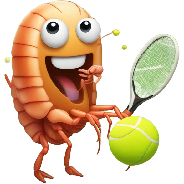 shrimp playing tennis emoji