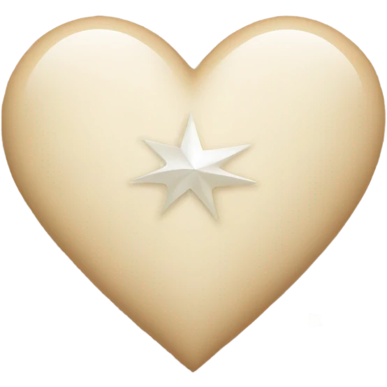 Beige heart with white star emoji