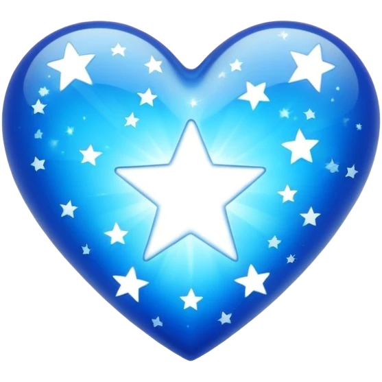 Corazón azul con estrellas  emoji