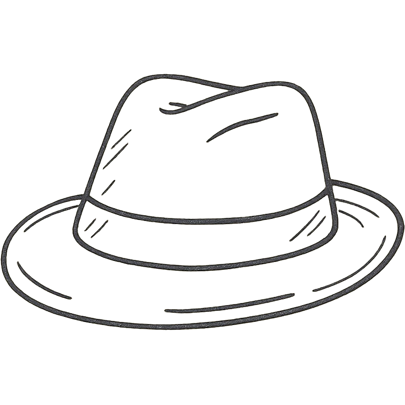 hand drawn outlined hat icon emoji
