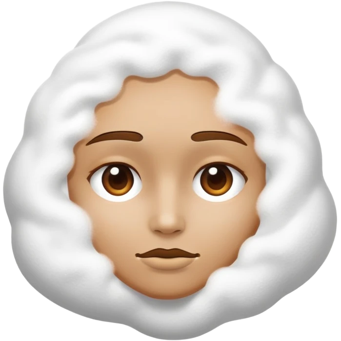 face buried in white powder emoji