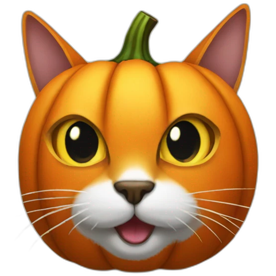 A Pumpkin like a cat emoji
