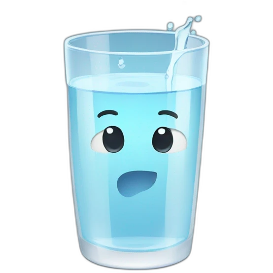 happy half empty glass of water emoji