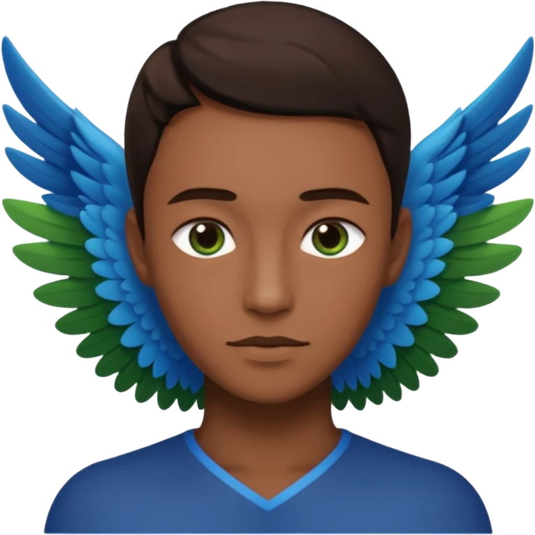 Այս նկարի նման բայց թևերի եզրերը լինի կապույտ, կանաչ թևերով, մարմնին միանալու հատվածը շագանակագույն, սև մարմնով  emoji