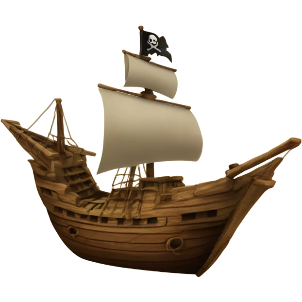 a pirate flagship pirate paper plane emoji