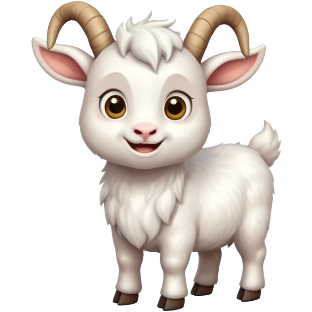 cute cartoon goat with horns emoji