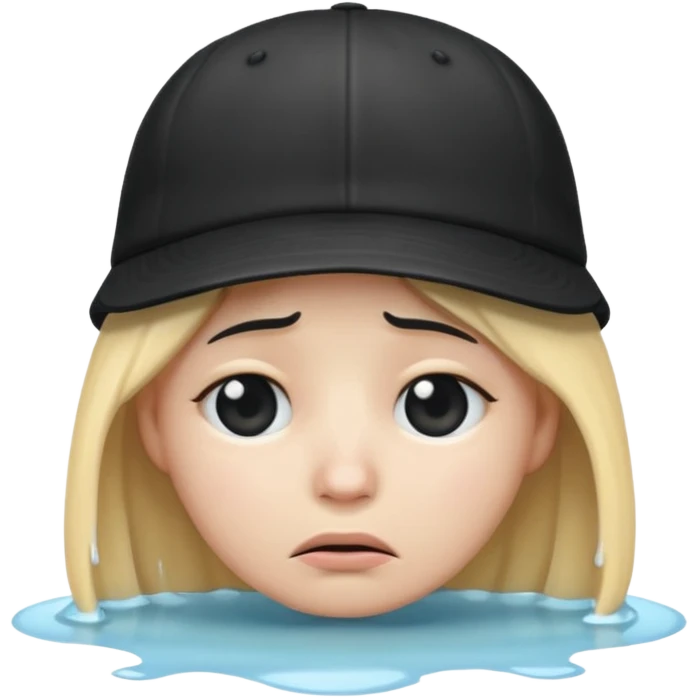 grief emoji with a black cap on the head
 emoji