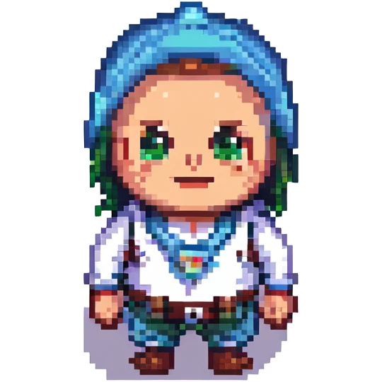 Recep İvedik character, pixel art style, recognizable features, humorous expression emoji