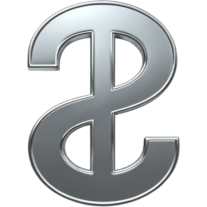 A double dollar sign emoji made of polished silver chrome, smooth metallic surface, glossy reflections, luxury swag vibe, minimal iOS emoji style, centered on white background emoji