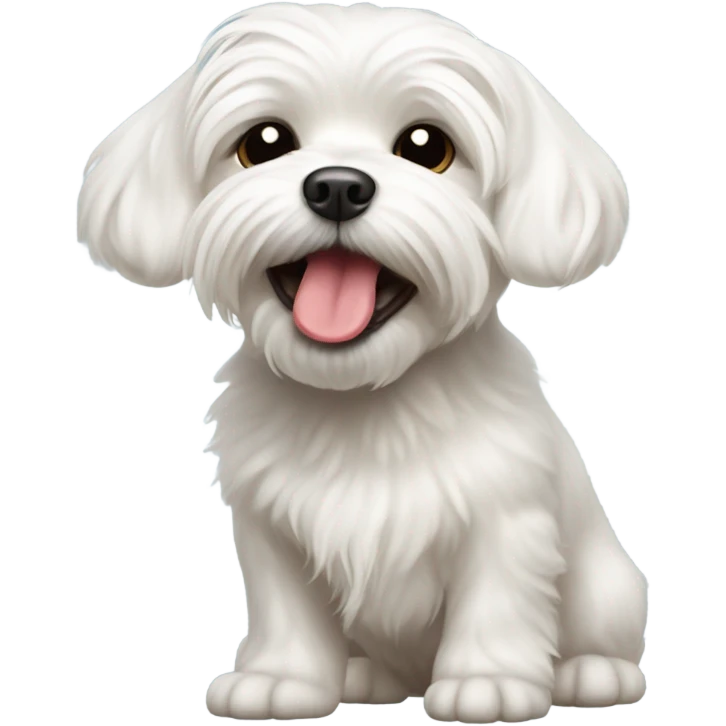 Cute maltese face with tongue out emoji