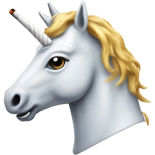 Unicorn smoking a cigarette  emoji