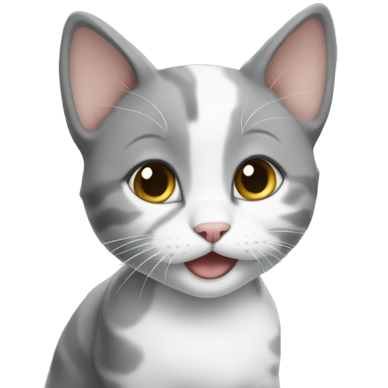 Grey and white kitten emoji