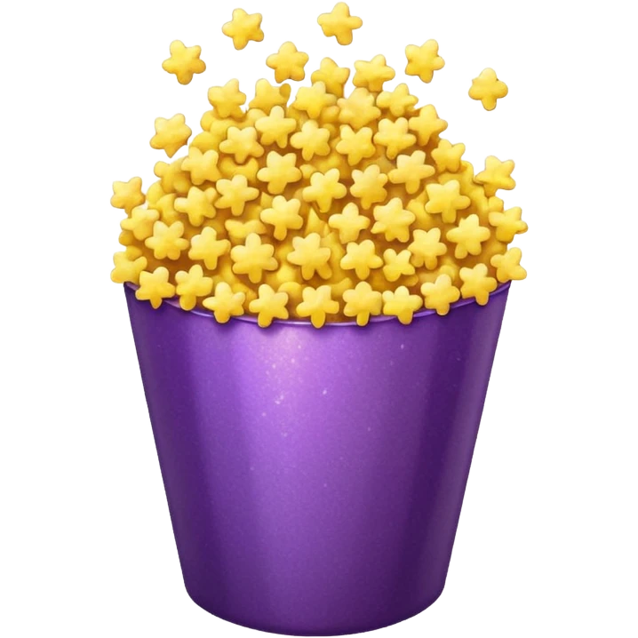 Glitter purple and yellow popcorn  emoji