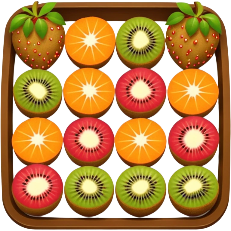 Crie uma bandeja de frutas e salgados coxinha e pão e lasanha sucos drink emoji