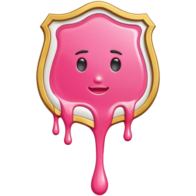 melted pink dripping sauce greek plaque  emoji