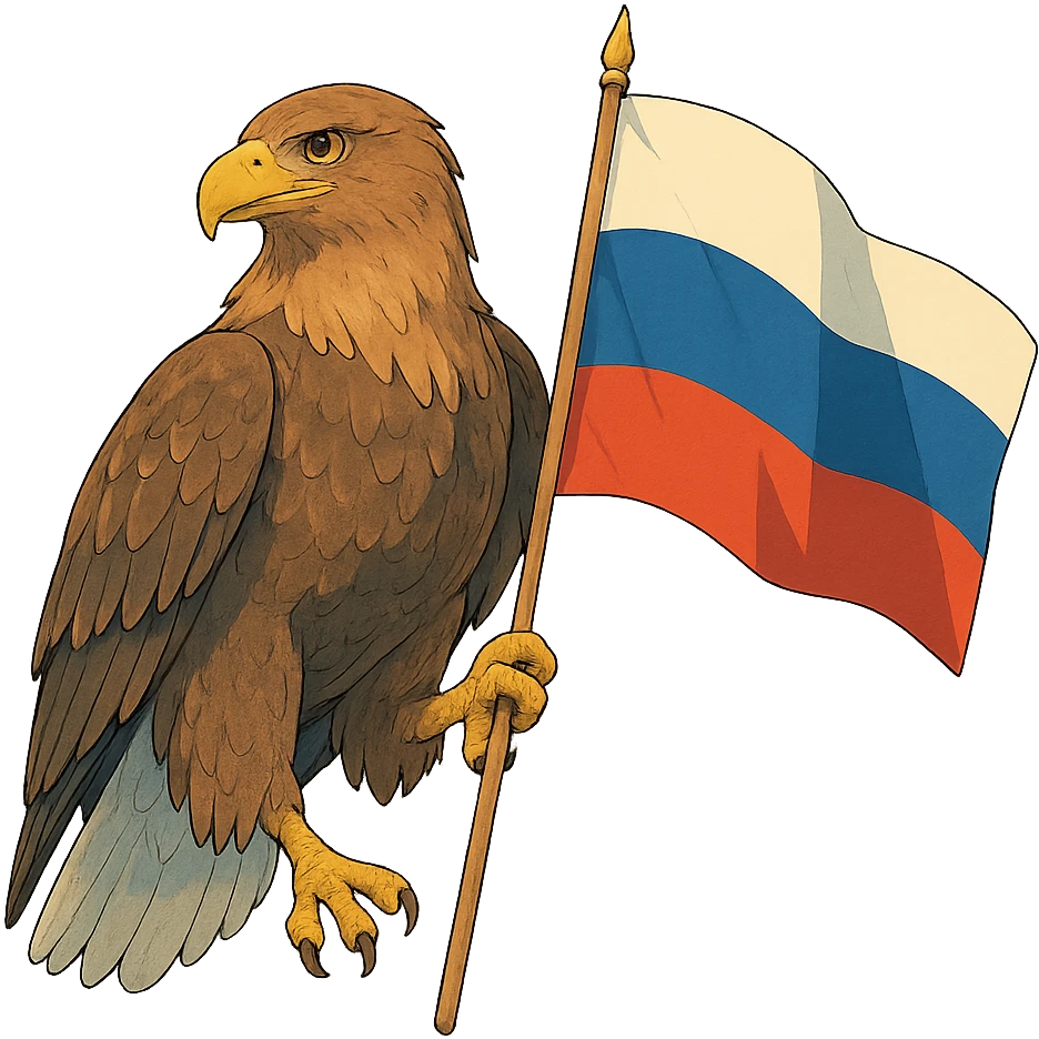 an eagle holding the Russian flag emoji