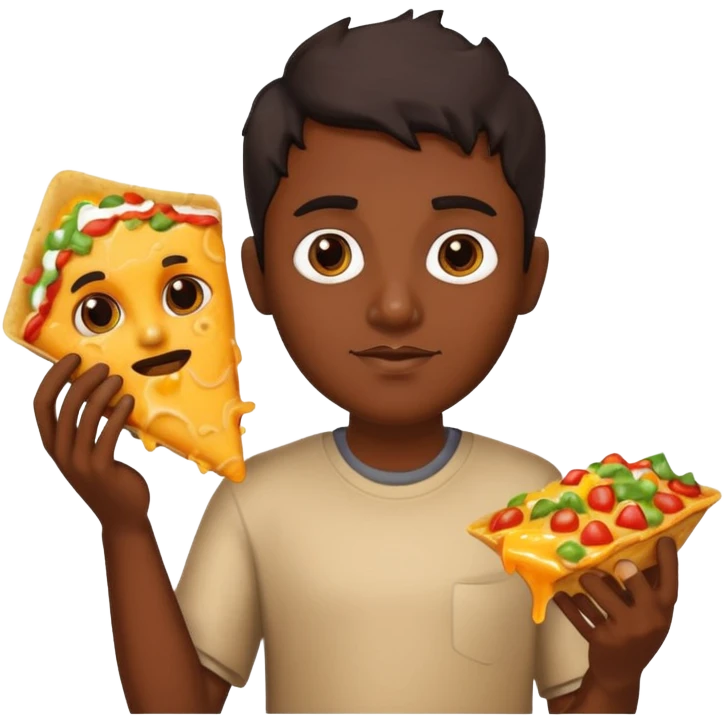 Un indio con un nacho emoji