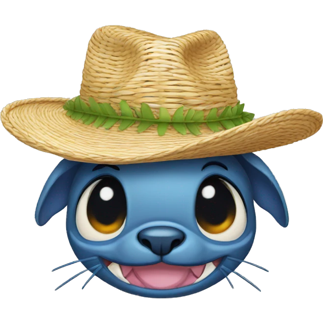 Stitch avec un chapeau de paille emoji