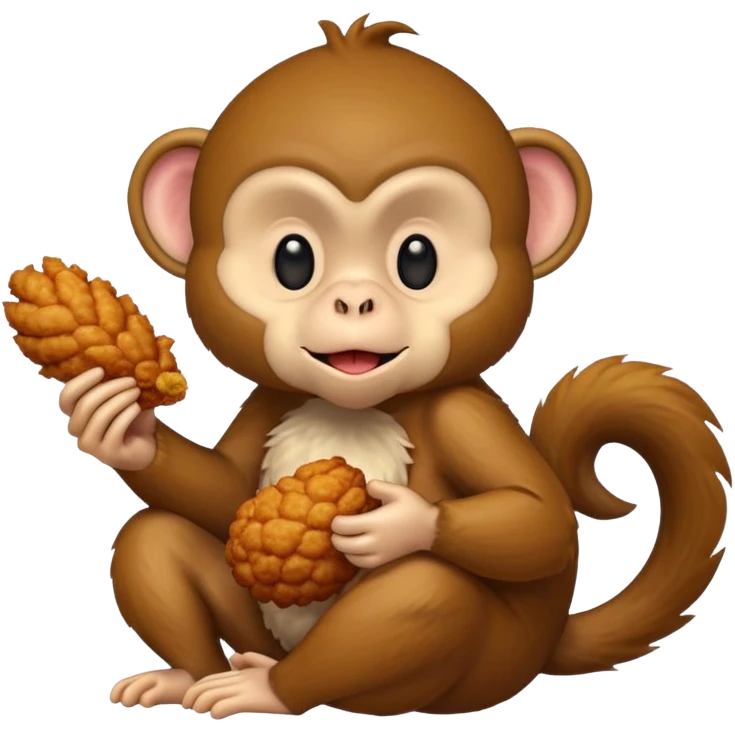 Monkey eating fried chicken  emoji