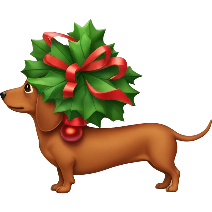 Wiener dog Christmas emoji