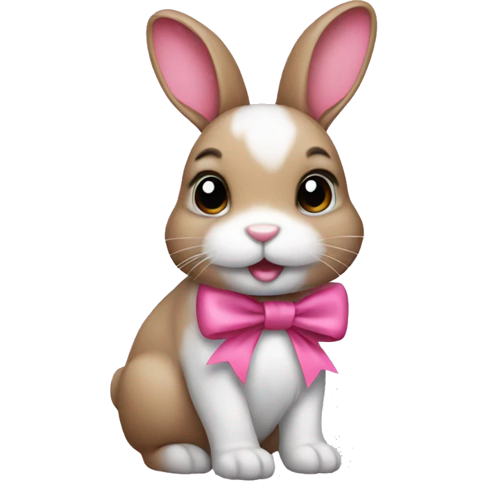 bunny with a pink bow  emoji