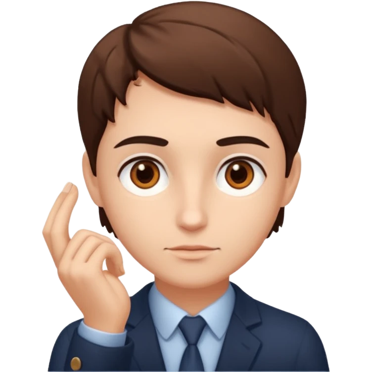 entepreneur deeply thinking. asking question. interested face. hand showing the deep interest in the topic emoji