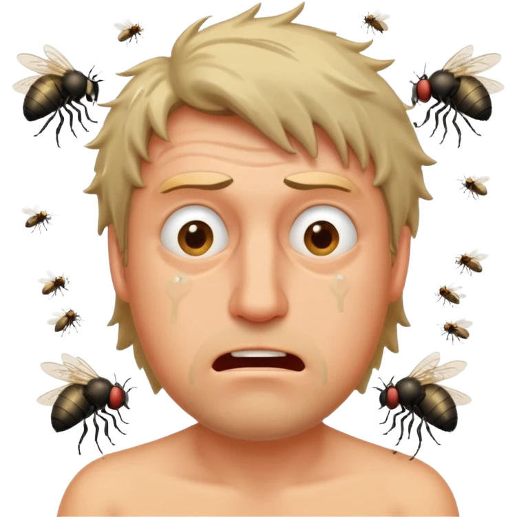 stinky guy with flies emoji