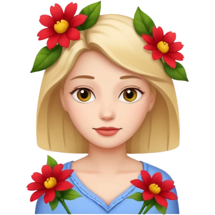 Mulher com flores emoji