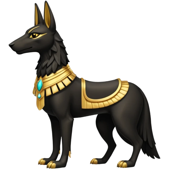Black-furred Anubis (full body) emoji