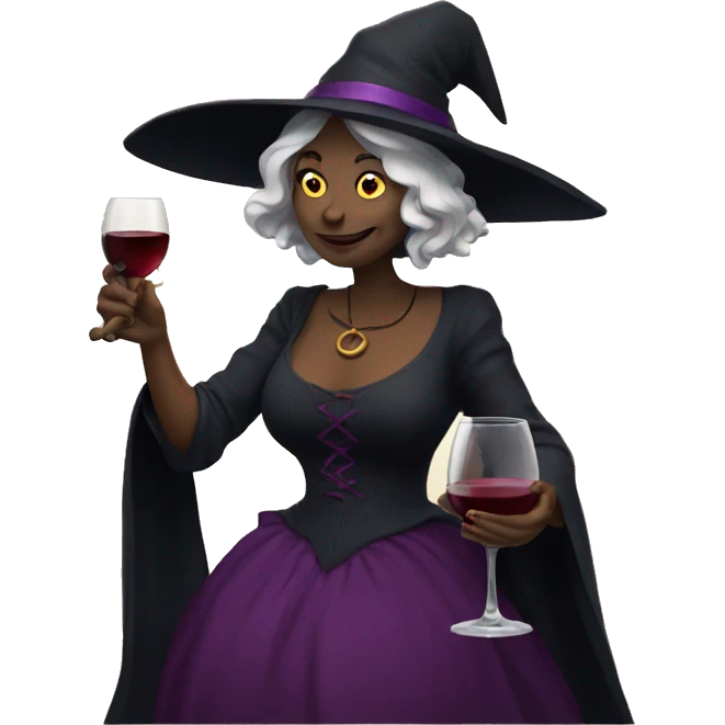 Witch with wine emoji