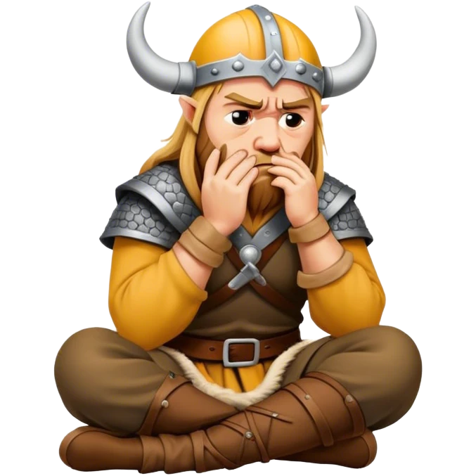 danish viking facepalm sitting and sad realistic emoji