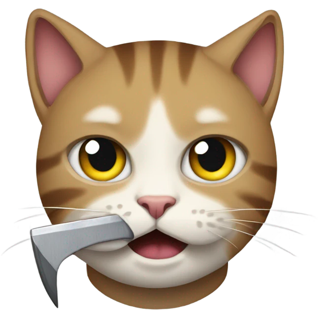 A cat with a knife emoji