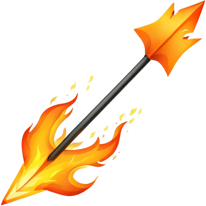 arrow on fire emoji