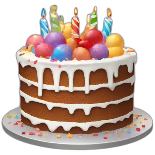 birthday cake, party, confetti, gifts, people emoji