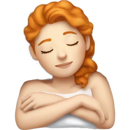 Ginger pretty woman sleeping emoji