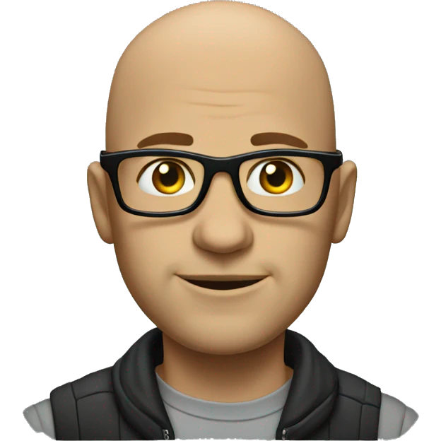 cool bald guy with glasses emoji