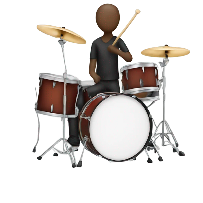 Stickman drummer emoji