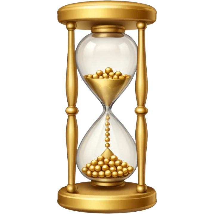 Hourglass with golden small marbles emoji