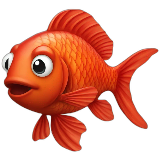 Red fish out of water emoji