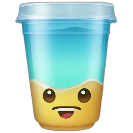 Clear water cups hold coffee emoji