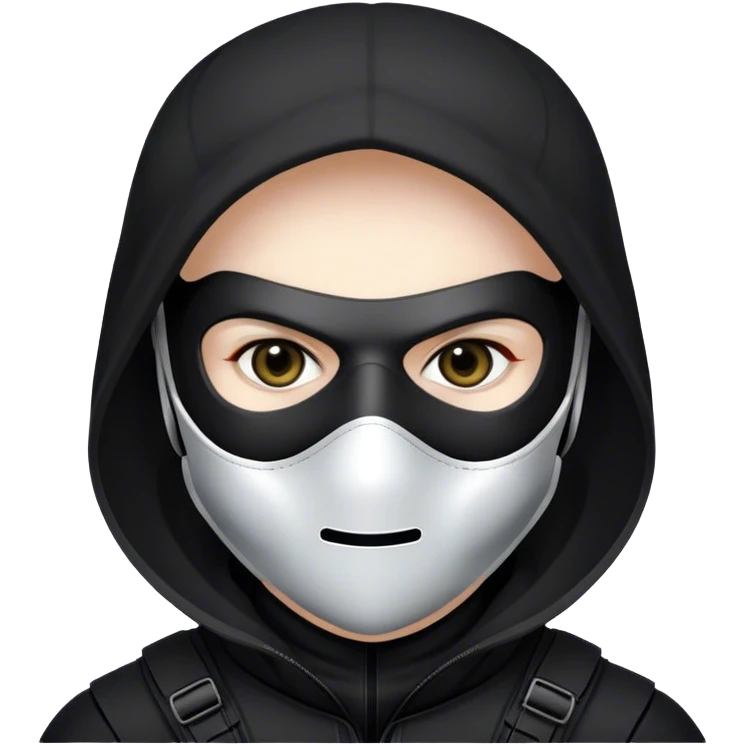 A masked assassin futuristic  in a black tactical suit emoji