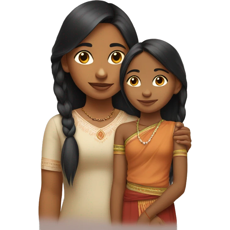 big indian sister and little indian sister emoji